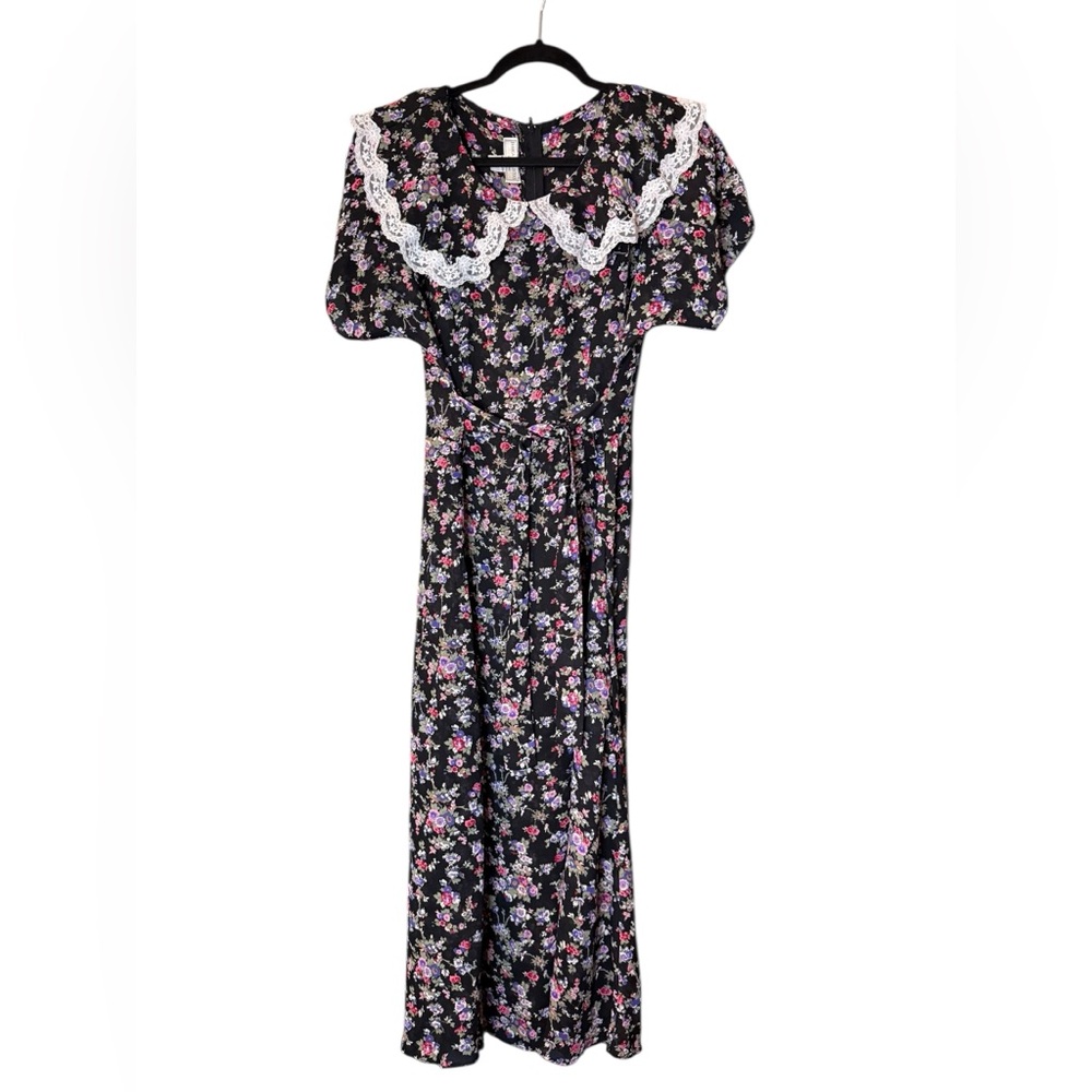 Vintage Jessica McClintock Gunne Sax Floral Cottagecore Dress - Picture 5 of 13